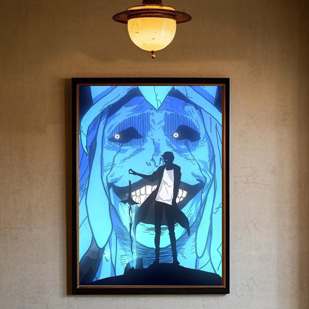 Solo leveling sung jin woo Anime Poster HD art sticky