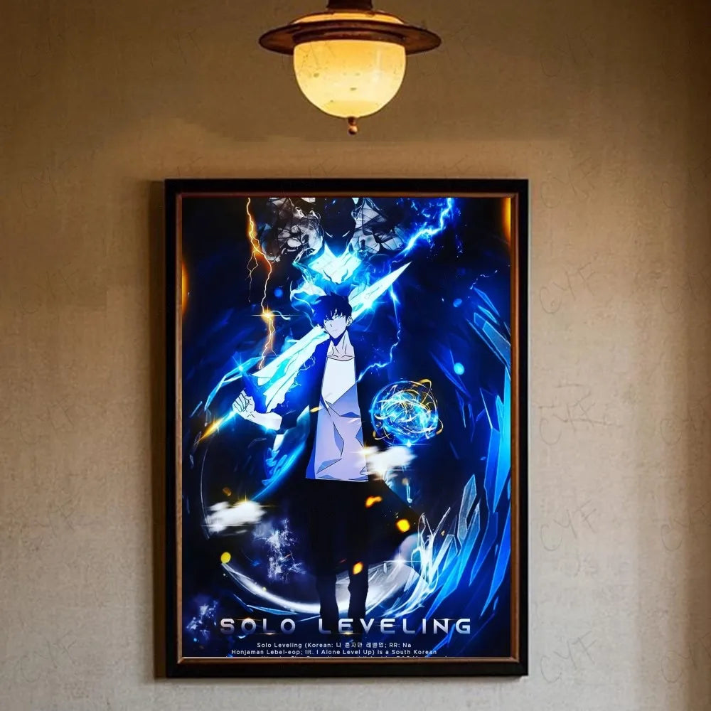 Solo leveling sung jin woo Anime Poster HD art sticky