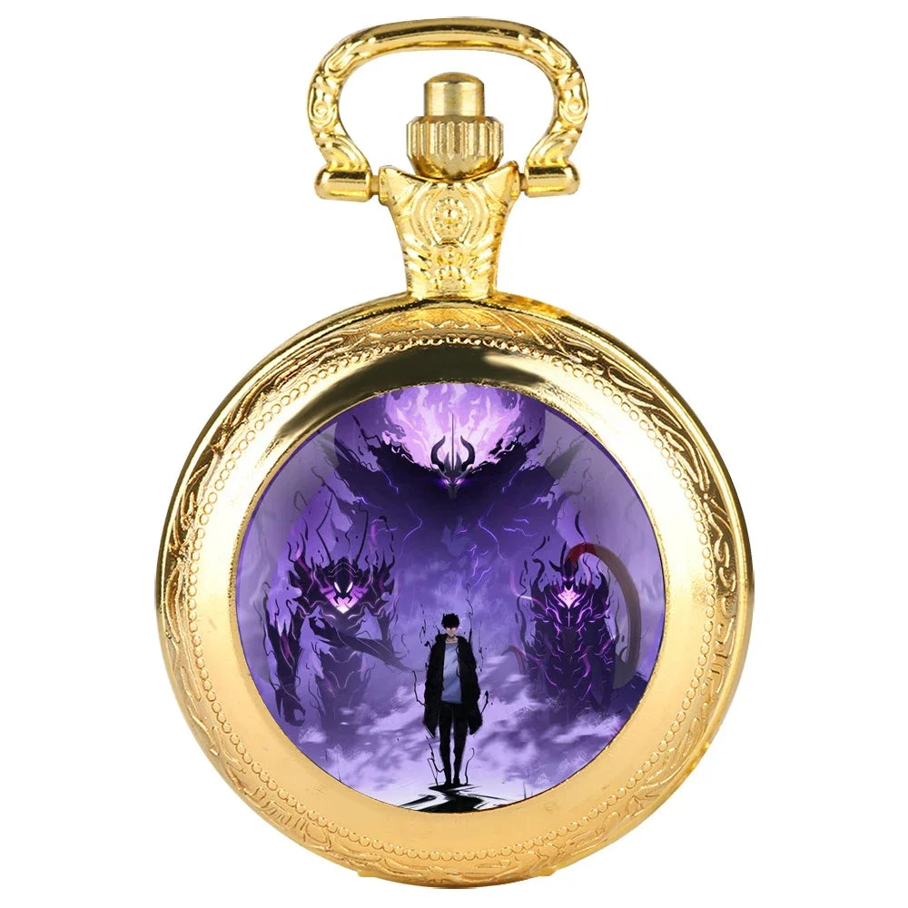 Glass Dome Pocket Watch with Chain