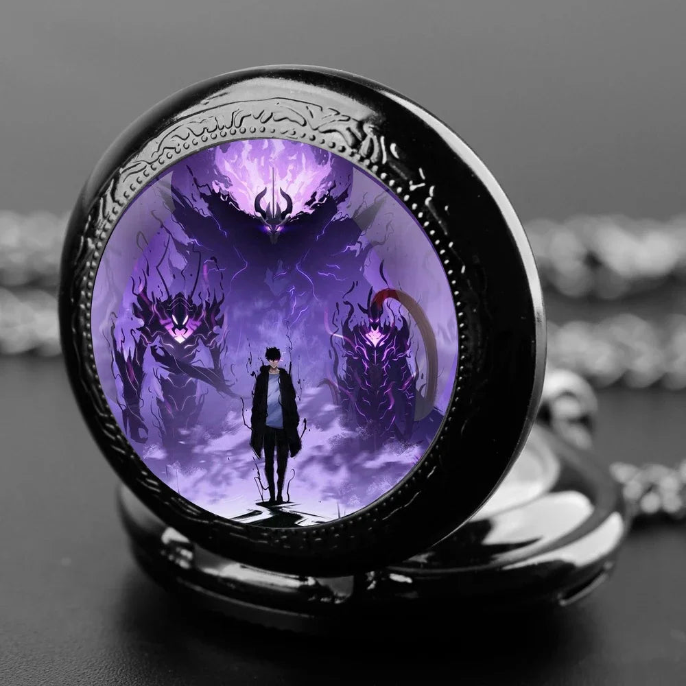 Glass Dome Pocket Watch with Chain