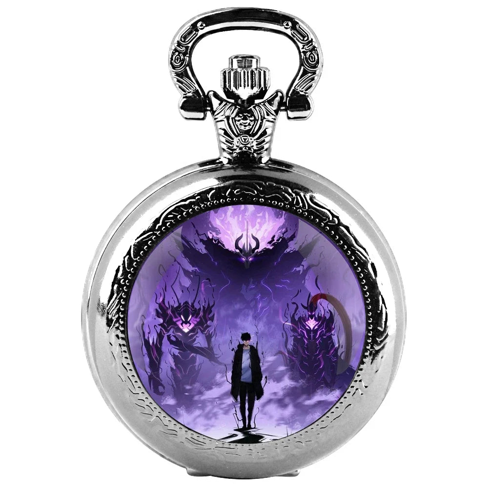 Glass Dome Pocket Watch with Chain