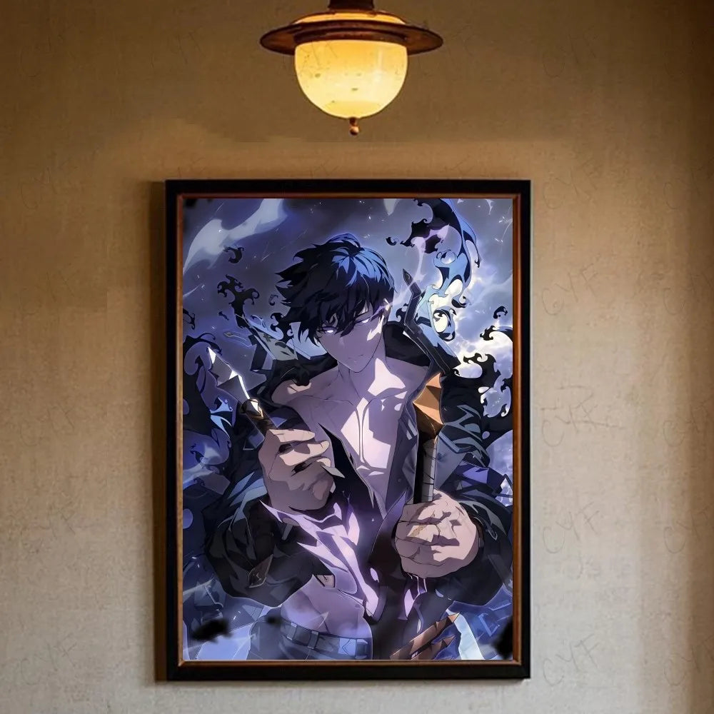 Solo leveling sung jin woo Anime Poster HD art sticky