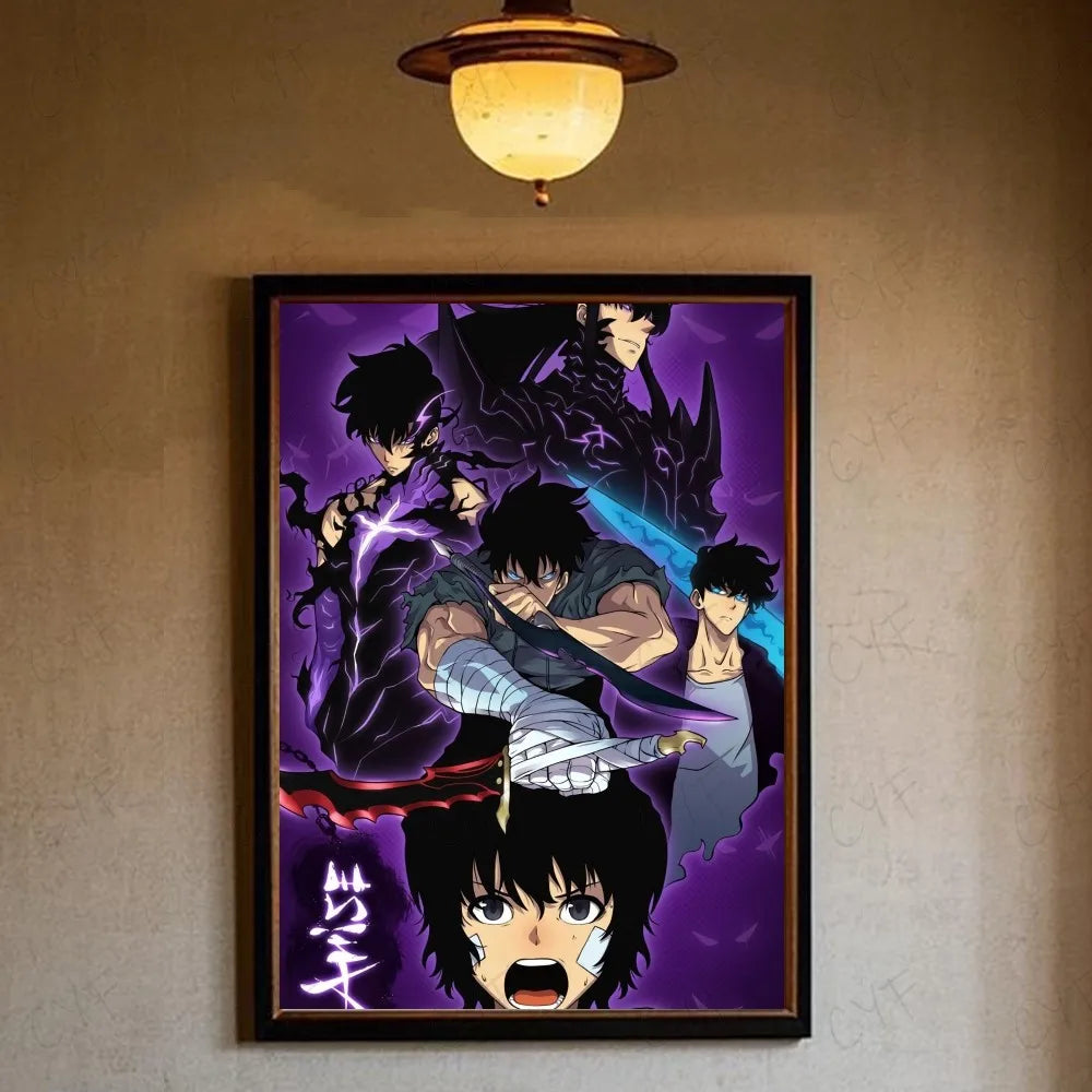 Solo leveling sung jin woo Anime Poster HD art sticky