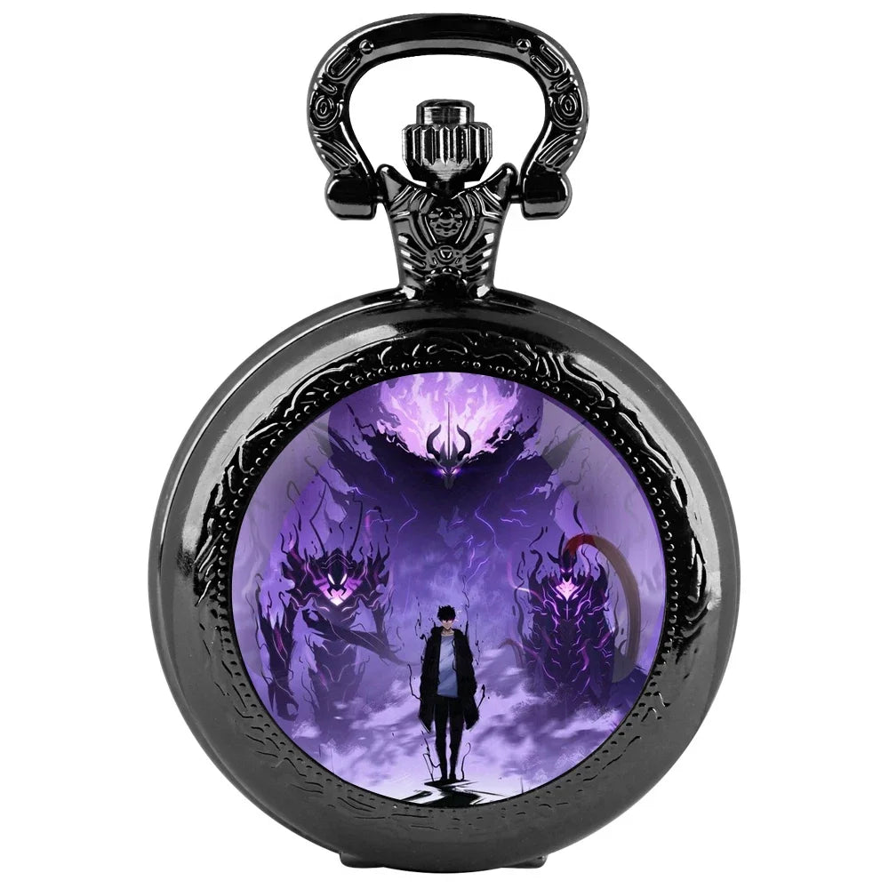 Glass Dome Pocket Watch with Chain