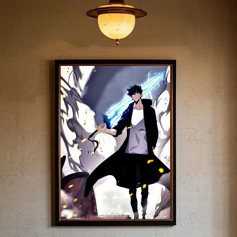 Solo leveling sung jin woo Anime Poster HD art sticky