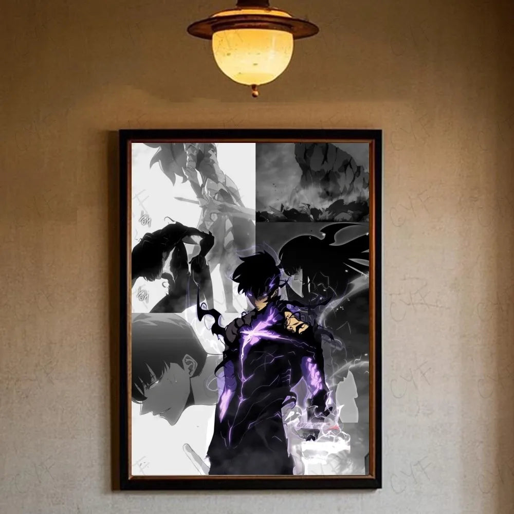 Solo leveling sung jin woo Anime Poster HD art sticky