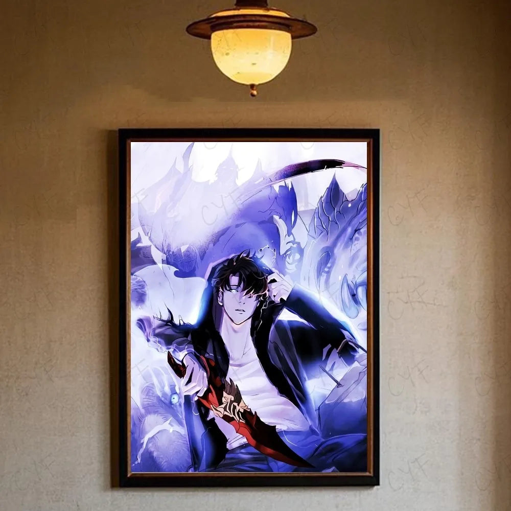 Solo leveling sung jin woo Anime Poster HD art sticky