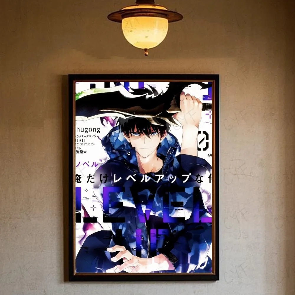 Solo leveling sung jin woo Anime Poster HD art sticky