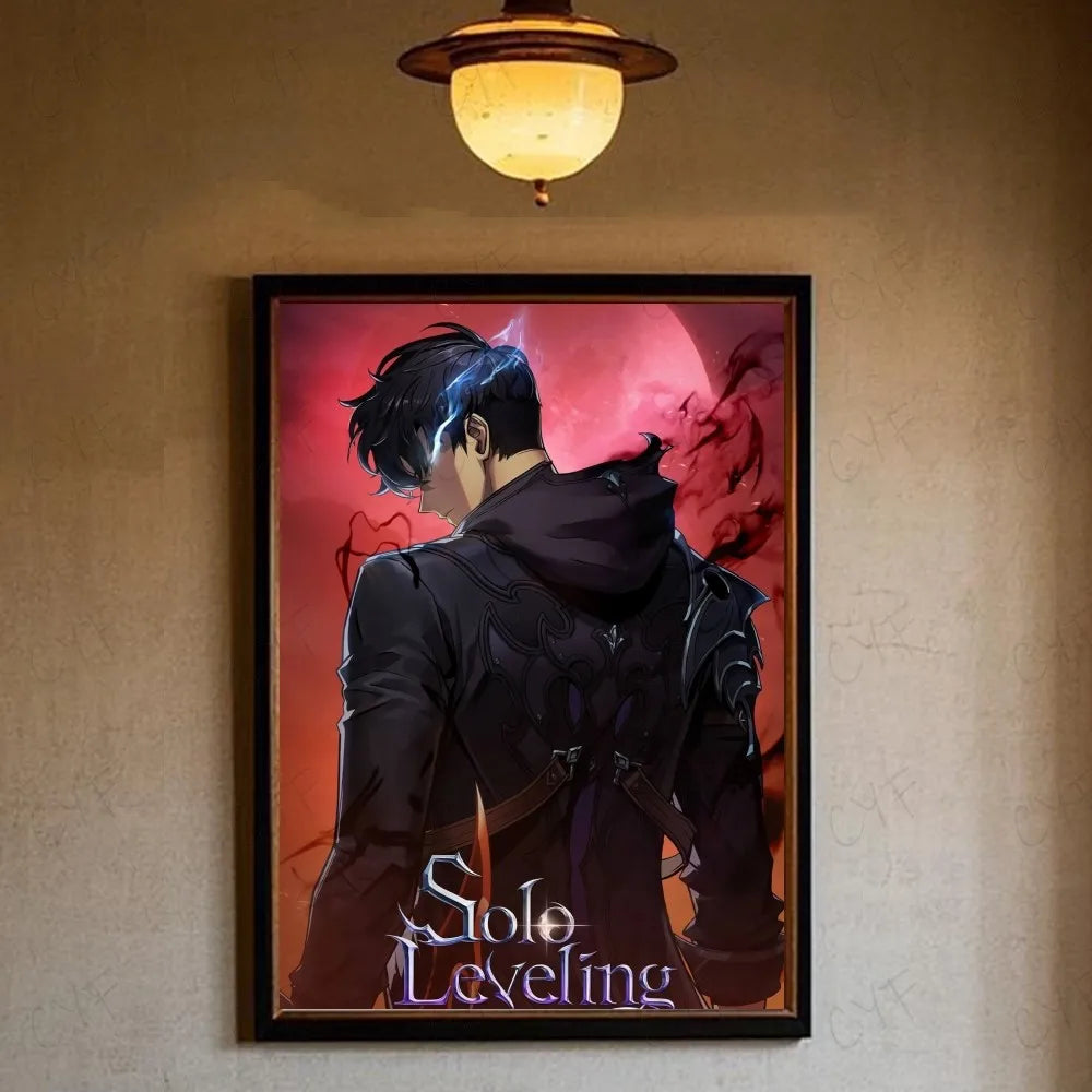 Solo leveling sung jin woo Anime Poster HD art sticky