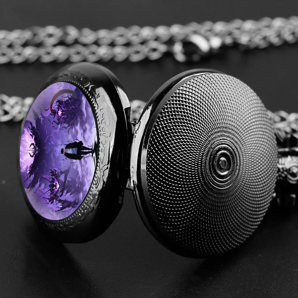 Glass Dome Pocket Watch with Chain