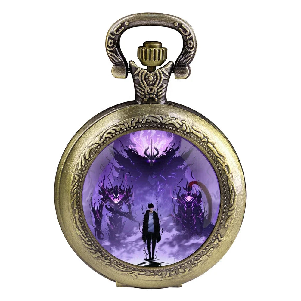Glass Dome Pocket Watch with Chain