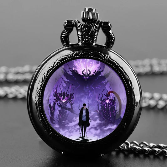 Glass Dome Pocket Watch with Chain
