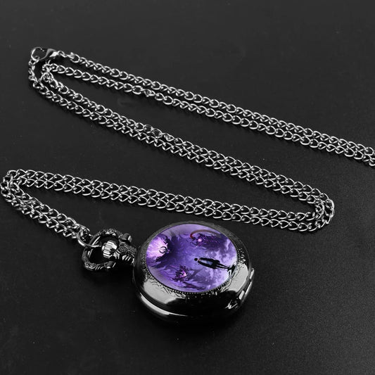 Glass Dome Pocket Watch with Chain